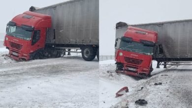 Photo of W Rękoraju tir blokował drogę – FOTO