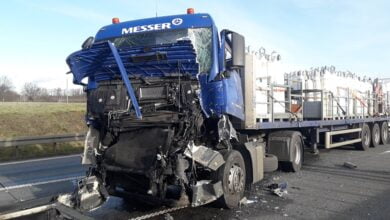 Photo of Zderzenia dwóch ciężarówek na S8 na wysokości „węzła rakowskiego”