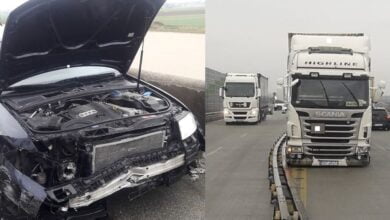 Photo of Kierowca ciężarówki przejechał przez bariery i czołowo zderzył się z osobówką