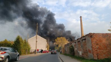 Photo of Pożar w budynku byłej huty Kara – FILM, ZDJĘCIA