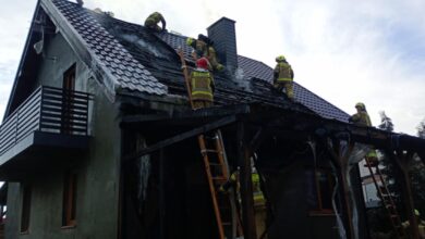 Photo of Pożar domu jednorodzinnego w Babach w gminie Moszczenica