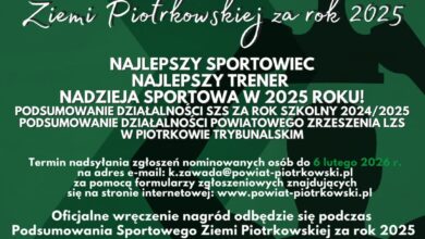 Photo of Kto zostanie najlepszym sportowcem i trenerem 2025 roku w powiecie piotrkowskim? Zgłoś kandydata w plebiscycie
