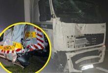 Photo of Groźny wypadek na autostradzie A1. Ciężarówka uderzyła w samochód służby drogowej