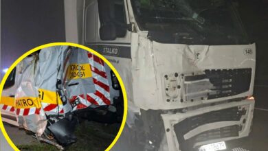 Photo of Groźny wypadek na autostradzie A1. Ciężarówka uderzyła w samochód służby drogowej